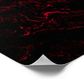 Voeg je eigen tekst toe Black & Cherry Red Marble Poster (Hoek)