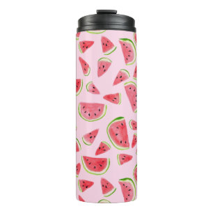 Voeg je eigen tekst toe! Cute Watermelon Waterverf Thermosbeker