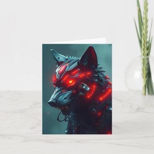 VOEG JE EIGEN TEKST TOE Cyborg Wolf Kaart
