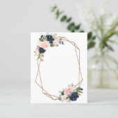 voeg je eigen tekst toe : marineblauwe florale bru (Staand voorkant)