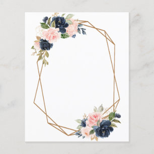 voeg je eigen tekst toe : marineblauwe florale bru