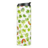 Voeg je eigen tekst toe! Shamrocks & Rainbows-Wate Thermosbeker (Gedraaid links)