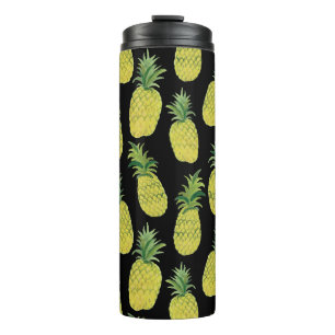 Voeg je eigen tekst toe! Waterverf ananas Thermosbeker