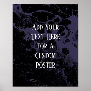 Voeg je eigen tekst toe Zwart & stoffig Paarse mar Poster