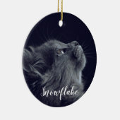 Voeg je foto met kerst toe keramisch ornament (Rechts)