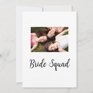 Voeg je foto naam bruidsmeisje selectie bruid part feestdagenkaart