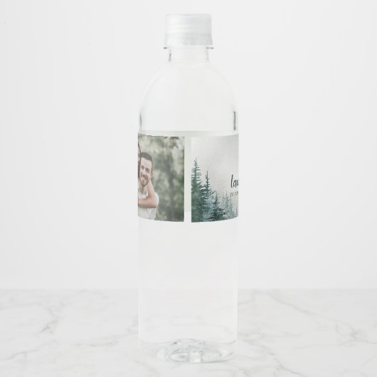 Voeg je foto Rustic Weddenschap Water FlesLabel to Waterfles Etiket (Achterkant)