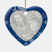 Voeg je foto Snowflakes Ornament van het hart toe (Achterkant)