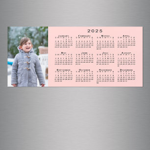 Voeg je foto toe 2025 Kalender op Coral Pink Magne