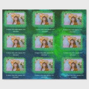 Voeg je foto toe Dankbaar Galaxy Wrapping Paper Cadeaupapier