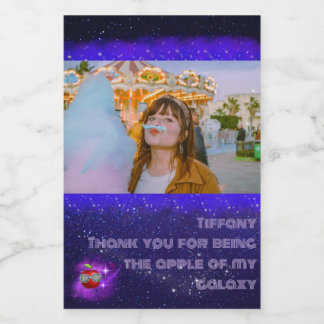 Voeg je foto toe Dankbare Galaxy-labels Wijn Etiket