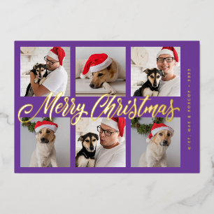 VOEG JE FOTO TOE Prettig kerstfeest Folie Feestdagenkaart