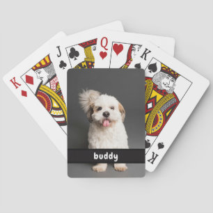 Voeg je huisdier foto en naam toe aan klassieke sp pokerkaarten