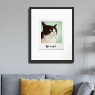 Voeg je huisdierfoto toe Retro Instant Camera Poster