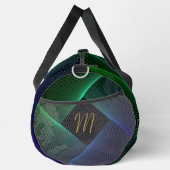 Voeg je Initiaal Geometric Green Blue Swirl toe Plunjezak (Rechts)