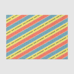 Voeg je leeftijd toe Happy Birthday Celtic Stripe Tissuepapier