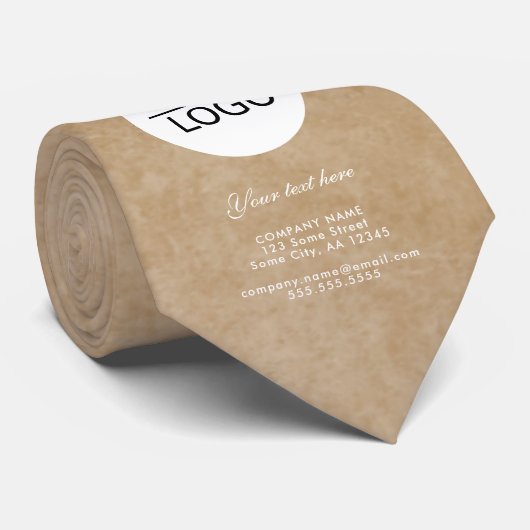 Voeg je Logo aangepaste tekst toe Rustige beige pr Stropdas (Opgerold)