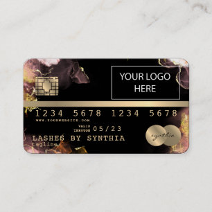Voeg je Logo-creditcard met Gold en zwart toe Visitekaartje