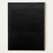Voeg je logo elegant zwart leer 2026 toe planner (Achterkant)