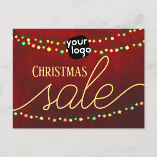 Voeg je Logo- en QR-code elegante kerstverkoop toe Briefkaart