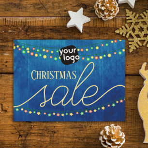 Voeg je Logo- en QR-code elegante kerstverkoop toe Briefkaart