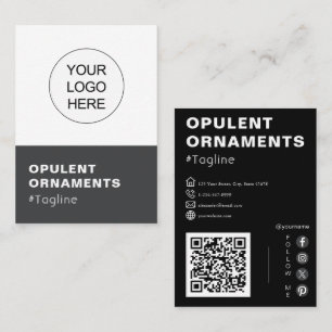 Voeg je Logo en QR code Modern Chic toe Visitekaartje