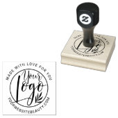 Voeg je logo gemaakt met liefde modern eenvoudig rubberstempel (Gestempeld)