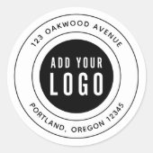 Voeg je Logo-grensadres toe Ronde Sticker (Voorkant)