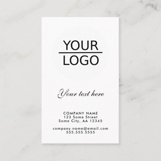 Voeg je Logo met Aangepaste tekstpromotie toe Visitekaartje (Voorkant)