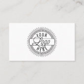 Voeg je Logo Modern Minimal Black & White QR Code  Visitekaartje (Achterkant)