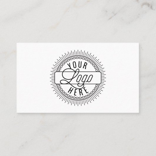 Voeg je Logo Modern Minimal Black & White QR Code  Visitekaartje (Achterkant)