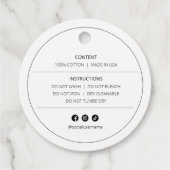 Voeg je Logo Modern Monogram Witte Kleding Label t (Achterkant)