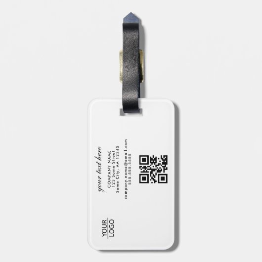 Voeg je Logo QR-code aangepaste tekstpromotie toe Bagagelabel (Achterkant verticaal)