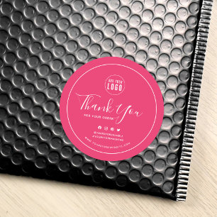 Voeg je Logo sociale media toe Bedankt voor je aan Ronde Sticker