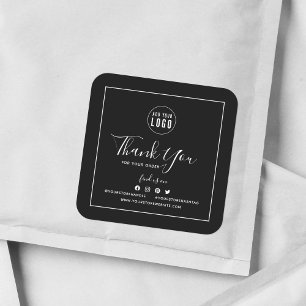 Voeg je Logo sociale media toe Bedankt voor je aan Vierkante Sticker