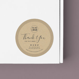 Voeg je Logo sociale media toe Dank je Kraft Ronde Sticker