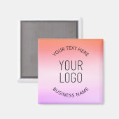 Voeg je Logo toe | Kleurrijke Zonsondergang Gradië Magneet (Voorkant / Achterkant)