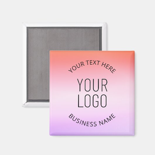 Voeg je Logo toe | Kleurrijke Zonsondergang Gradië Magneet (Voorkant / Achterkant)