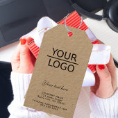 Voeg je Logo toe met Aangepaste tekstepromotieteke Cadeaulabel