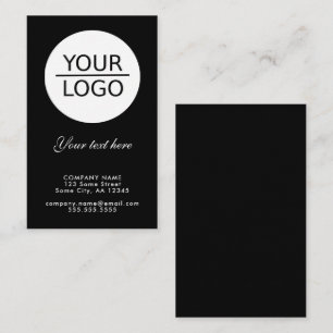 Voeg je Logo toe met Aangepaste tekstpromotie zwar Visitekaartje