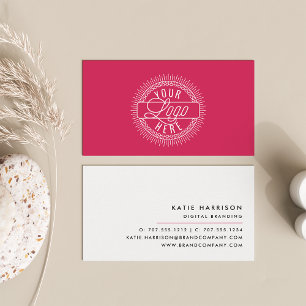 Voeg je Logo toe   Modern Black, White & Fuchsia Visitekaartje