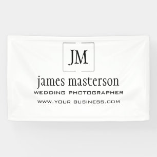Voeg je Logo toe   Monogram minimalistische profes Spandoek