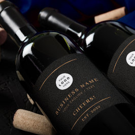 Voeg je logo zwarte goudfirmanaam toe wijn etiket