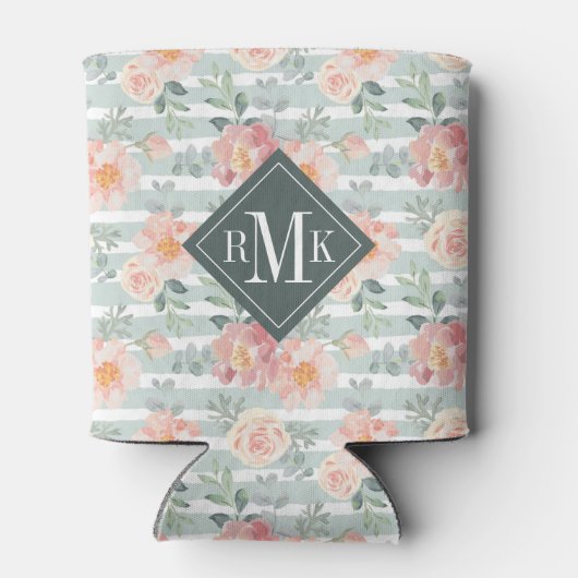 Voeg je Monogram toe | Alicia Roos Stripe Pattern Blikjeskoeler (Achterkant)