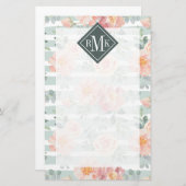 Voeg je Monogram toe | Alicia Roos Stripe Pattern Briefpapier (Voorkant / Achterkant)
