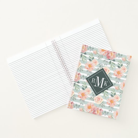 Voeg je Monogram toe | Alicia Roos Stripe Pattern Notitieboek (Binnen)