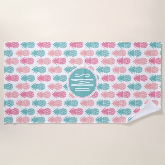 Voeg je Monogram toe | anananaspatroon Strandlaken (Voorkant)