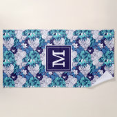 Voeg je Monogram toe | Funky Seashell Pattern Strandlaken (Voorkant)