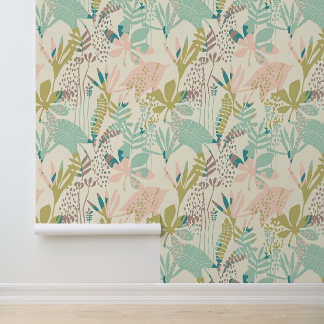Voeg je Monogram toe | Modern Floral Pattern Behang (Applicatie)