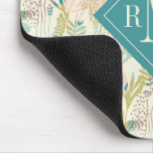 Voeg je Monogram toe | Modern Floral Pattern Muismat (Hoek)